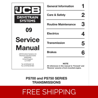 JCB DRIVETRAIN SYSTEM PS700 AND PS750 SERIES SERVICE REPAIR MANUAL JCB DRIVETRAIN SYSTEM PS700 AND PS750 SERIES SERVICE REPAIR MANUAL